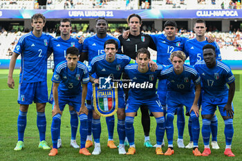 2023-06-25 - Italy U21 for team photo lined up during the first qualifying round UEFA European Under-21 Championship 2023 soccer match Italy U21 vs. Swiss U21 at the Cluj Arena stadium in Cluj Napoca, Romania, 25nd of June 2023 - UNDER 21 MEN - SWITZERLAND VS ITALY - UEFA EUROPEAN - SOCCER