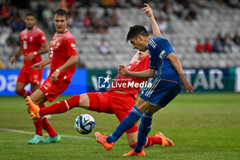2023-06-25 - Italy U21’s Fabiano Parisi crossing during the first qualifying round UEFA European Under-21 Championship 2023 soccer match Italy U21 vs. Swiss U21 at the Cluj Arena stadium in Cluj Napoca, Romania, 25nd of June 2023 - UNDER 21 MEN - SWITZERLAND VS ITALY - UEFA EUROPEAN - SOCCER