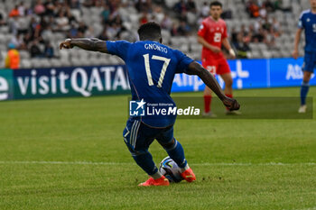 2023-06-25 - Italy U21’s Wilfried Gnonto during the first qualifying round UEFA European Under-21 Championship 2023 soccer match Italy U21 vs. Swiss U21 at the Cluj Arena stadium in Cluj Napoca, Romania, 25nd of June 2023 - UNDER 21 MEN - SWITZERLAND VS ITALY - UEFA EUROPEAN - SOCCER