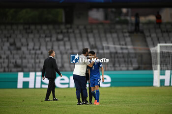 2023-06-25 - Happiness of Italy U21’s Fabiano Parisi after the first qualifying round UEFA European Under-21 Championship 2023 soccer match Italy U21 vs. Swiss U21 at the Cluj Arena stadium in Cluj Napoca, Romania, 25nd of June 2023 - UNDER 21 MEN - SWITZERLAND VS ITALY - UEFA EUROPEAN - SOCCER