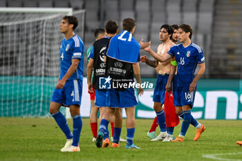 2023-06-25 - Happiness of Italy U21 after the first qualifying round UEFA European Under-21 Championship 2023 soccer match Italy U21 vs. Swiss U21 at the Cluj Arena stadium in Cluj Napoca, Romania, 25nd of June 2023 - UNDER 21 MEN - SWITZERLAND VS ITALY - UEFA EUROPEAN - SOCCER
