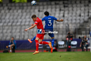 2023-06-25 - Italy U21’s Fabiano Parisi overhead kick during the first qualifying round UEFA European Under-21 Championship 2023 soccer match Italy U21 vs. Swiss U21 at the Cluj Arena stadium in Cluj Napoca, Romania, 25nd of June 2023 - UNDER 21 MEN - SWITZERLAND VS ITALY - UEFA EUROPEAN - SOCCER