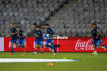 2023-06-28 - Italy U21 during the warmup for the UEFA European Under-21 Championship 2023 soccer match Italy U21 vs. Norway U21 at the Cluj Arena stadium in Cluj Napoca, Romania, 28nd of June 2023 - UNDER 21 MEN - ITALY VS NORWAY - UEFA EUROPEAN - SOCCER