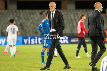 2023-06-28 - Paolo Nicolato head coach of Italy U21 shows his disappointment after loosing the match and qualification at quarter-final during UEFA European Under-21 Championship 2023 soccer match Italy U21 vs. Norway U21 at the CFR Cluj Stadium in Cluj Napoca, Romania, 28nd of June 2023 - UNDER 21 MEN - ITALY VS NORWAY - UEFA EUROPEAN - SOCCER