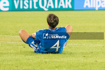 2023-06-28 - Italy U21’s Samuele Ricci shows his disappointment after loosing the match and qualification at quarter-final during UEFA European Under-21 Championship 2023 soccer match Italy U21 vs. Norway U21 at the CFR Cluj Stadium in Cluj Napoca, Romania, 28nd of June 2023 - UNDER 21 MEN - ITALY VS NORWAY - UEFA EUROPEAN - SOCCER