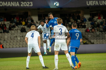 2023-06-28 - 18Italy U21 overhead kick in action against Norway U21’s Waren Kamanzi during the third qualifying round UEFA European Under-21 Championship 2023 soccer match Italy U21 vs. Norway U21 at the CFR Cluj Stadium in Cluj Napoca, Romania, 28nd of June 2023 - UNDER 21 MEN - ITALY VS NORWAY - UEFA EUROPEAN - SOCCER