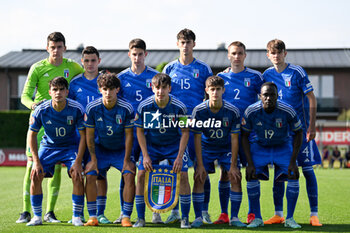 2023-05-24 - Italy's U17 for team photo lined up during the qualifying phase Under-17 Championship Hungary 2023 soccer match Italy U17 vs. Slovenia U17 at the Globall Football Park stadium in Telki, Hungary, 24th of May 2023 - UNDER 17 MEN - SLOVENIA VS ITALY - UEFA EUROPEAN - SOCCER