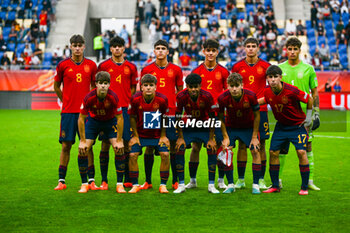 2023-05-30 - Spain U17 formation during the semi-final Under-17 Championship Hungary 2023 soccer match Spain U17 vs. France U17 at the Pancho Arena stadium in Felcsut, Hungary, 30rd of May 2023 - EURO U17 - SPAIN VS FRANCE - UEFA EUROPEAN - SOCCER