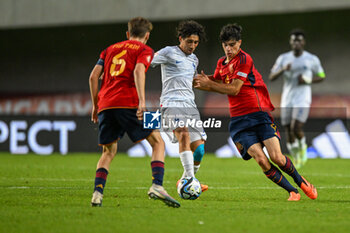 2023-05-30 - France U17’s Mohammed-Amine Boucehnna defending ball during the semi-final phase Under-17 Championship Hungary 2023 soccer match Spain U17 vs. France U17 at the Pancho Arena stadium in Felcsut, Hungary, 30rd of May 2023 - EURO U17 - SPAIN VS FRANCE - UEFA EUROPEAN - SOCCER
