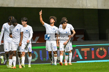 2023-05-30 - Happiness of France U17’s Mathis Lambourde after scored goal during the semi-final phase Under-17 Championship Hungary 2023 soccer match Spain U17 vs. France U17 at the Pancho Arena stadium in Felcsut, Hungary, 30rd of May 2023 - EURO U17 - SPAIN VS FRANCE - UEFA EUROPEAN - SOCCER