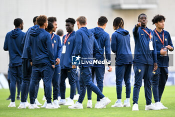 2023-06-02 - France U17 checking the field before the final phase Under-17 Championship Hungary 2023 soccer match Germany U17 vs. France U17 at the Nandor Hidegkuti Stadion stadium in Budapest, Hungary, 2nd of June 2023 - UNDER 17 FINAL - GERMANY VS FRANCE - UEFA EUROPEAN - SOCCER