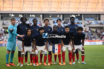 2023-06-02 - France U17 for team photo lined up during the final phase Under-17 Championship Hungary 2023 soccer match Germany U17 vs. France U17 at the Nandor Hidegkuti Stadion stadium in Budapest, Hungary, 2nd of June 2023 - UNDER 17 FINAL - GERMANY VS FRANCE - UEFA EUROPEAN - SOCCER