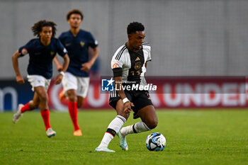 2023-06-02 - Germany U17’s Charles Hermann during the final phase Under-17 Championship Hungary 2023 soccer match Germany U17 vs. France U17 at the Nandor Hidegkuti Stadion stadium in Budapest, Hungary, 2nd of June 2023 - UNDER 17 FINAL - GERMANY VS FRANCE - UEFA EUROPEAN - SOCCER