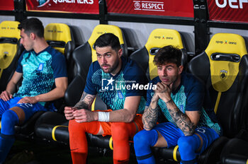 2023-06-16 - Bench players of Greece during the UEFA EURO 2024 qualifying round group B match between Greece and the Republic of Ireland at OPAP Arena on May 16, 2023, in Athens, Greece. - QUALIFICATIONS - GREECE VS IRELAND - UEFA EUROPEAN - SOCCER