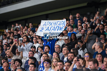 2023-06-16 - Greek supporters are having fun before the UEFA EURO 2024 qualifying round group B match between Greece and the Republic of Ireland at OPAP Arena on May 16, 2023, in Athens, Greece. - QUALIFICATIONS - GREECE VS IRELAND - UEFA EUROPEAN - SOCCER