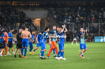 2023-06-16 - Players of Greece celebrate the victory during the UEFA EURO 2024 qualifying round group B match between Greece and Republic of Ireland at OPAP Arena on May 16, 2023, in Athens, Greece. - QUALIFICATIONS - GREECE VS IRELAND - UEFA EUROPEAN - SOCCER