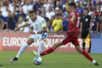 2023-06-16 - Kylian Mbappe of France, Nicholas Pozo of Gibraltar during the UEFA Euro 2024, European Qualifiers, Group B, football match between Gibraltar and France on June 16, 2023 at Estadio Algarve in Faro, Portugal - FOOTBALL - EURO 2024 - QUALIFYING - GIBRALTAR V FRANCE - UEFA EUROPEAN - SOCCER