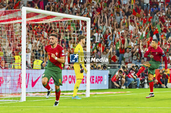 2023-06-17 - Bruno Fernandes of Portugal celebrates his goal during the UEFA Euro 2024, European Qualifiers, Group J, football match between Portugal and Bosnia and Herzegovina on June 17, 2023 at Estádio do SL Benfica in Lisbon, Portugal - FOOTBALL - EURO 2024 - QUALIFYING - PORTUGAL V BOSNIA HERZEGOVINA - UEFA EUROPEAN - SOCCER