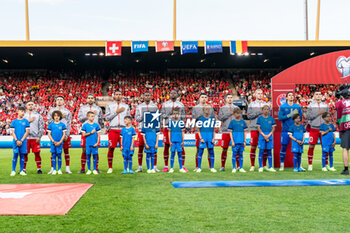 2023-06-19 - 19.06.2023, Lucerne, swisspoor arena, European Qualifiers: Switzerland - Romania, Switzerland as they line up for the National Anthems - EUROPEAN QUALIFIERS: SWITZERLAND - ROMANIA - UEFA EUROPEAN - SOCCER