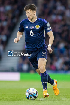 2023-06-20 - Kieran Tierney of Scotland during the UEFA Euro 2024, European Qualifiers, Group A football match between Scotland and Georgia on 20 June 2023 at Hampden Park in Glasgow, Scotland - FOOTBALL - EURO 2024 - QUALIFYING - SCOTLAND V GEORGIA - UEFA EUROPEAN - SOCCER