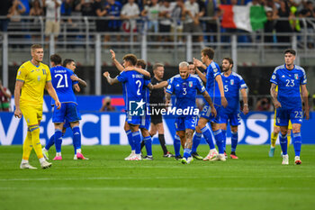 2023-09-12 - Italy’s Davide Frattesi celebrates after scoring a goal 1-0 - UEFA EURO 2024 - EUROPEAN QUALIFIERS - ITALY VS UKRAINE - UEFA EUROPEAN - SOCCER