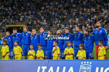 2023-09-12 - Italy lined up for the national anthems ceremony - UEFA EURO 2024 - EUROPEAN QUALIFIERS - ITALY VS UKRAINE - UEFA EUROPEAN - SOCCER