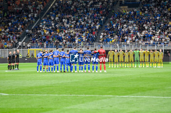 2023-09-12 - lined up for a minute of recollection to honor the victims of flooding in Libya - UEFA EURO 2024 - EUROPEAN QUALIFIERS - ITALY VS UKRAINE - UEFA EUROPEAN - SOCCER