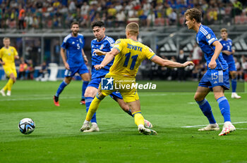 2023-09-12 - Italy’s Mattia Zaccagni and Ukraine’s Artem Dovbyk - UEFA EURO 2024 - EUROPEAN QUALIFIERS - ITALY VS UKRAINE - UEFA EUROPEAN - SOCCER