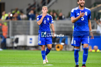 2023-09-12 - Italy’s Davide Frattesi celebrates after scoring a goal 2-0 - UEFA EURO 2024 - EUROPEAN QUALIFIERS - ITALY VS UKRAINE - UEFA EUROPEAN - SOCCER