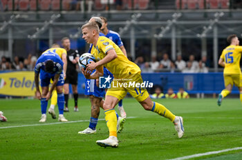 2023-09-12 - Ukraine’s Oleksandr Zinchenko celebrates after scoring a goal 2-1 - UEFA EURO 2024 - EUROPEAN QUALIFIERS - ITALY VS UKRAINE - UEFA EUROPEAN - SOCCER