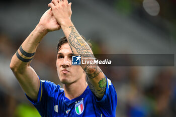 2023-09-12 - Italy’s Nicolo Zaniolo greets the fans at the end of the match - UEFA EURO 2024 - EUROPEAN QUALIFIERS - ITALY VS UKRAINE - UEFA EUROPEAN - SOCCER
