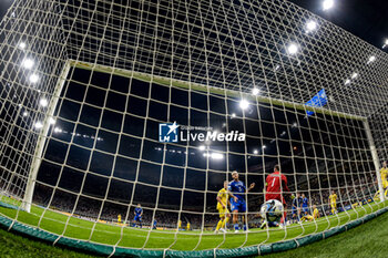 2023-09-12 - Ball in the net after the goal of Ukraine’s Andriy Yarmolenko - UEFA EURO 2024 - EUROPEAN QUALIFIERS - ITALY VS UKRAINE - UEFA EUROPEAN - SOCCER