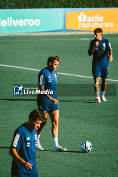 2023-09-04 - Mateo Retegui, Federico Chiesa and Giovanni Di Lorenzo - ITALY TRAINING SESSION - UEFA EUROPEAN - SOCCER
