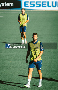 2023-09-04 - Bryan Cristante and Davide Fratessi - ITALY TRAINING SESSION - UEFA EUROPEAN - SOCCER