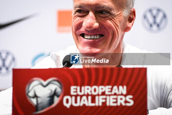 2023-09-06 - Didier DESCHAMPS of Franceduring the press conference of the French team ahead of the UEFA Euro 2024, European Qualifiers football match between France and Ireland, on September 6, 2023 at Parc des Princes Stadium in Paris, France - FOOTBALL - EURO 2024 - FRANCE V REPUBLIC OF IRELAND - TRAINING AND PRESS CONFERENCE - UEFA EUROPEAN - SOCCER