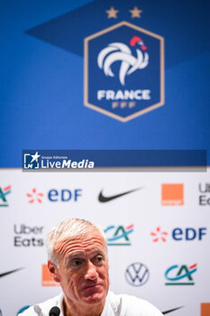 2023-09-06 - Didier DESCHAMPS of France during the press conference of the French team ahead of the UEFA Euro 2024, European Qualifiers football match between France and Ireland, on September 6, 2023 at Parc des Princes Stadium in Paris, France - FOOTBALL - EURO 2024 - FRANCE V REPUBLIC OF IRELAND - TRAINING AND PRESS CONFERENCE - UEFA EUROPEAN - SOCCER