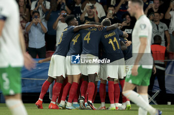 2023-09-07 - Marcus Thuram of France celebrates his goal with teammates during the UEFA Euro 2024, European Qualifiers Group B football match between France and Republic of Ireland on September 7, 2023 at Parc des Princes stadium in Paris, France - FOOTBALL - EURO 2024 - QUALIFYING - FRANCE V REPUBLIC OF IRELAND - UEFA EUROPEAN - SOCCER