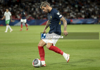 2023-09-07 - Theo Hernandez of France during the UEFA Euro 2024, European Qualifiers Group B football match between France and Republic of Ireland on September 7, 2023 at Parc des Princes stadium in Paris, France - FOOTBALL - EURO 2024 - QUALIFYING - FRANCE V REPUBLIC OF IRELAND - UEFA EUROPEAN - SOCCER