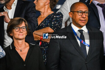 2023-09-07 - French Junior Minister for Territories Organisation and Health Workers Agnes FIRMIN LE BODO and French Football Federation (FFF) President Philippe DIALLO during the UEFA Euro 2024, European Qualifiers Group B football match between France and Republic of Ireland on September 7, 2023 at Parc des Princes stadium in Paris, France - FOOTBALL - EURO 2024 - QUALIFYING - FRANCE V REPUBLIC OF IRELAND - UEFA EUROPEAN - SOCCER