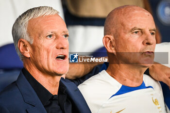 2023-09-07 - Didier DESCHAMPS of France and Guy STEPHAN of France during the UEFA Euro 2024, European Qualifiers Group B football match between France and Republic of Ireland on September 7, 2023 at Parc des Princes stadium in Paris, France - FOOTBALL - EURO 2024 - QUALIFYING - FRANCE V REPUBLIC OF IRELAND - UEFA EUROPEAN - SOCCER