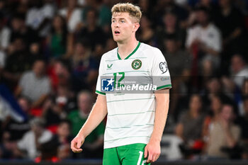 2023-09-07 - Nathan COLLINS of Ireland during the UEFA Euro 2024, European Qualifiers Group B football match between France and Republic of Ireland on September 7, 2023 at Parc des Princes stadium in Paris, France - FOOTBALL - EURO 2024 - QUALIFYING - FRANCE V REPUBLIC OF IRELAND - UEFA EUROPEAN - SOCCER