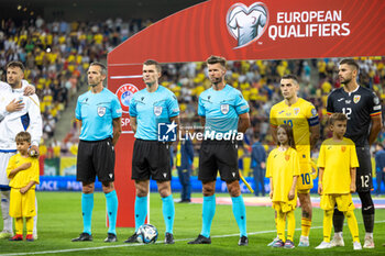 2023-09-12 - Referee Willy Delajod during the UEFA Euro 2024, European Qualifiers, Group I football match between Romania and Kosovo on September 12, 2023 at Arena Nationala in Bucharest, Romania - FOOTBALL - EURO 2024 - QUALIFYING - ROMANIA V KOSOVO - UEFA EUROPEAN - SOCCER