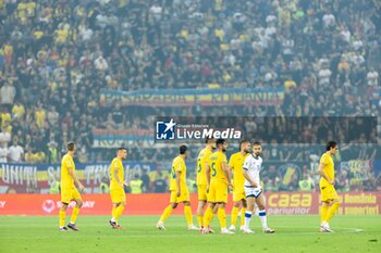 2023-09-12 - Romania and Kosovo teams leaving the pitch during the UEFA Euro 2024, European Qualifiers, Group I football match between Romania and Kosovo on September 12, 2023 at Arena Nationala in Bucharest, Romania - FOOTBALL - EURO 2024 - QUALIFYING - ROMANIA V KOSOVO - UEFA EUROPEAN - SOCCER