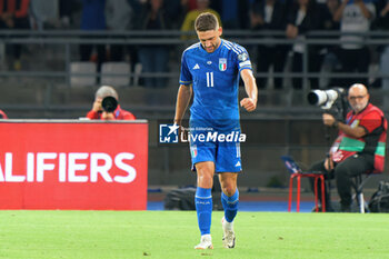 2023-10-14 - Domenico Berardi of Italy celebrates after scoring a goal - UEFA EURO 2024 QUALIFIERS - ITALY VS MALTA - UEFA EUROPEAN - SOCCER