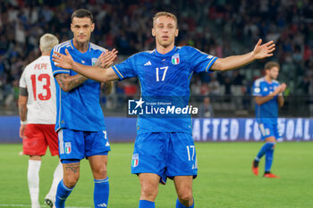 2023-10-14 - Davide Frattesi of Italy celebrates after scoring a goal - UEFA EURO 2024 QUALIFIERS - ITALY VS MALTA - UEFA EUROPEAN - SOCCER