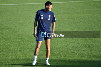 2023-10-09 - Italian player Gianluca Scamacca - ITALY TRAINING SESSION - UEFA EUROPEAN - SOCCER