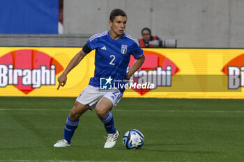 2023-10-17 - Mattia Zanotti of Italy play the ball during Italy U21  vs Norway U21, 3° match of European Qualifiers 2025 group A, game at GNerone Claudio Druso in Bolzano - Bolzen (BZ), Italy, on October 17, 2023. - 2025 UEFA EURO UNDER 21 QUALIFIERS - ITALY VS NORWAY - UEFA EUROPEAN - SOCCER