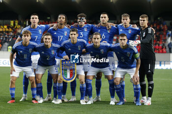 2023-10-17 - Italy team photo during Italy U21  vs Norway U21, 3° match of European Qualifiers 2025 group A, game at GNerone Claudio Druso in Bolzano - Bolzen (BZ), Italy, on October 17, 2023. - 2025 UEFA EURO UNDER 21 QUALIFIERS - ITALY VS NORWAY - UEFA EUROPEAN - SOCCER
