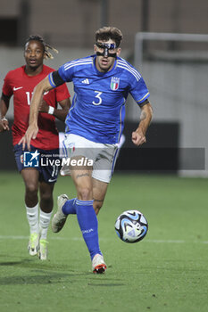 2023-10-17 - Matteo Ruggeri of Italy during Italy U21  vs Norway U21, 3° match of European Qualifiers 2025 group A, game at GNerone Claudio Druso in Bolzano - Bolzen (BZ), Italy, on October 17, 2023. - 2025 UEFA EURO UNDER 21 QUALIFIERS - ITALY VS NORWAY - UEFA EUROPEAN - SOCCER
