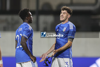 2023-10-17 - Michael Olabode Kayode of Italy and Matteo Ruggeri of Italy during Italy U21  vs Norway U21, 3° match of European Qualifiers 2025 group A, game at GNerone Claudio Druso in Bolzano - Bolzen (BZ), Italy, on October 17, 2023. - 2025 UEFA EURO UNDER 21 QUALIFIERS - ITALY VS NORWAY - UEFA EUROPEAN - SOCCER